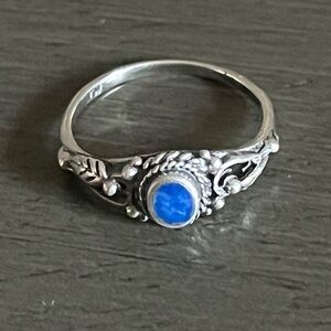 LAPIS STERLING SILVER VINTAGE RING SIZE 4 1/4